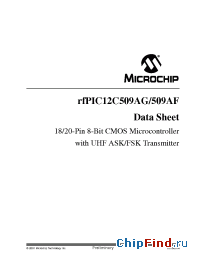 Datasheet RFPIC12C509AF manufacturer Microchip